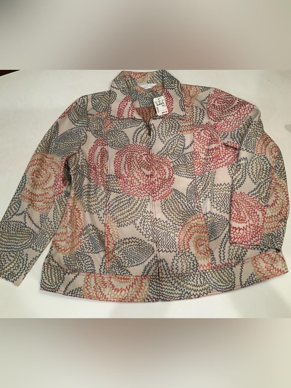 Christopher& Banks Women’s Plus 14 Jacket Multicolor Stitched Detail NWT
